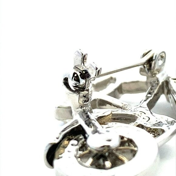 Estate Costume Jewelry Silver Tone Rhinestone Bike Bicycle Moving Wheel Brooch 9 - Picture 10 of 11